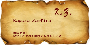 Kapsza Zamfira névjegykártya